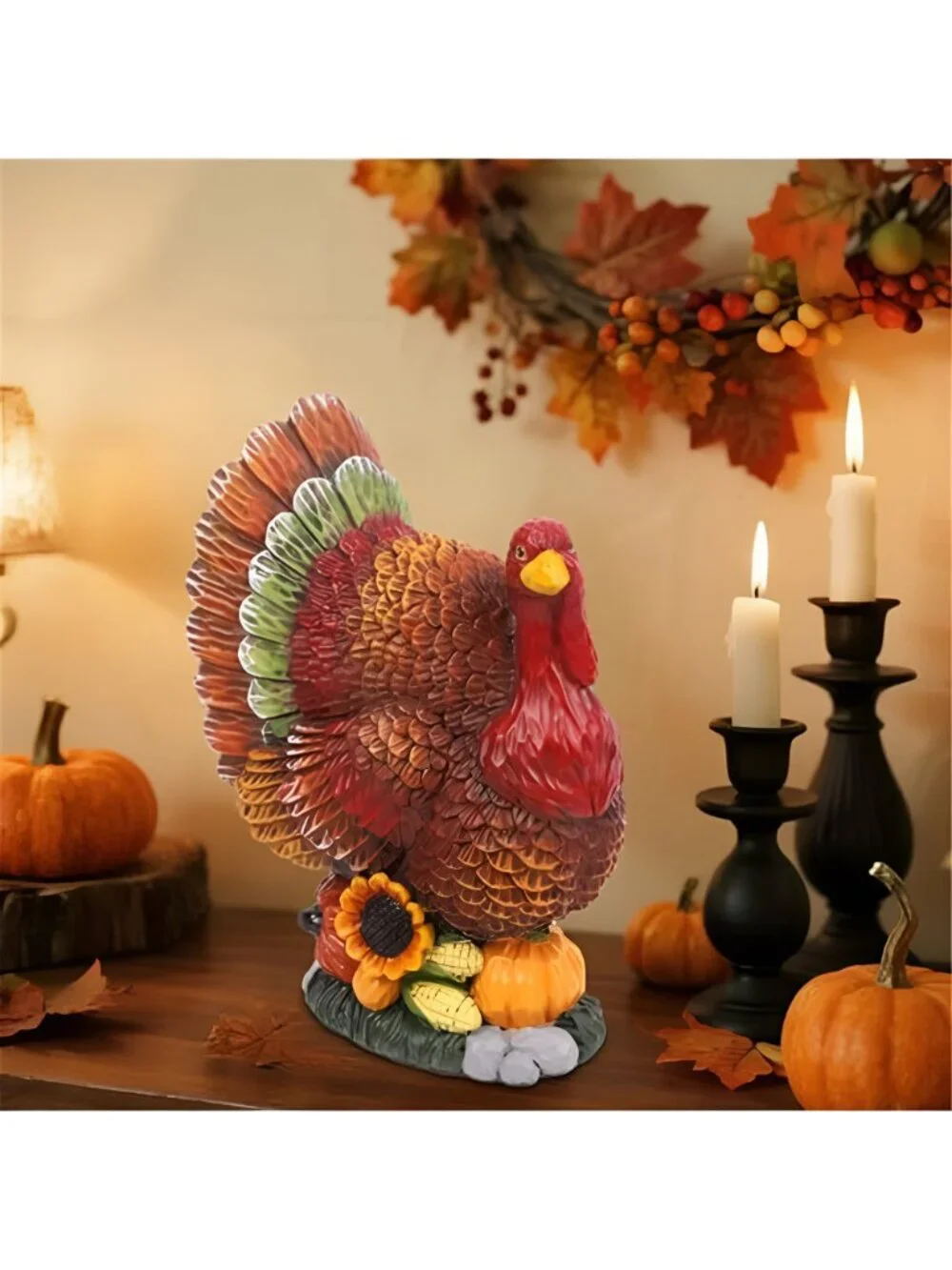 Thanksgiving Turkey Decorations Indoor Resin Figurines Table Decor